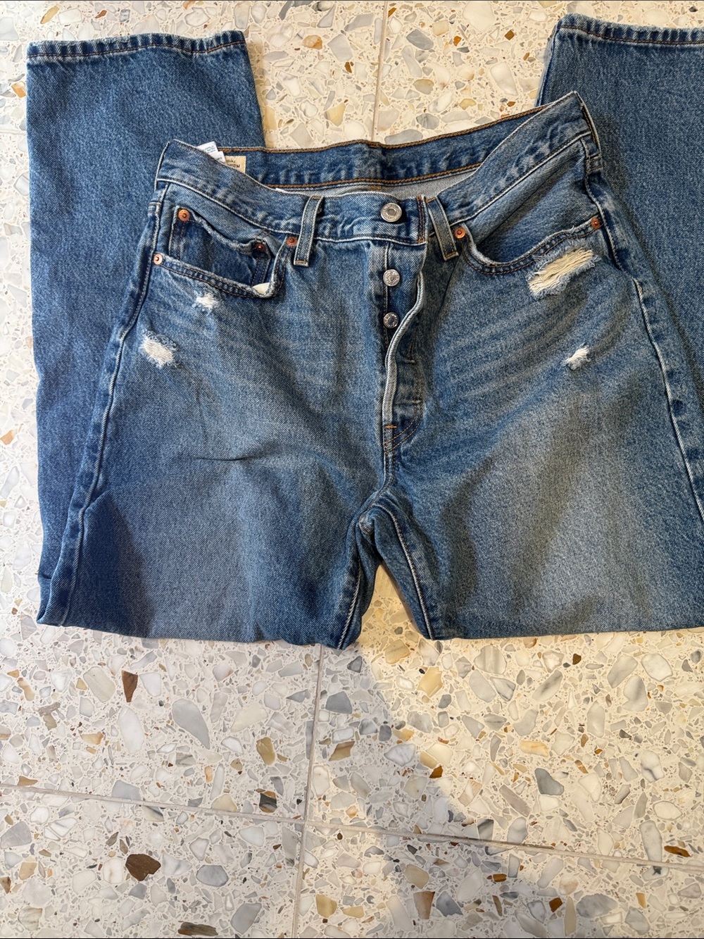Levi's Denim Blue Back-Pocket Straight Jeans